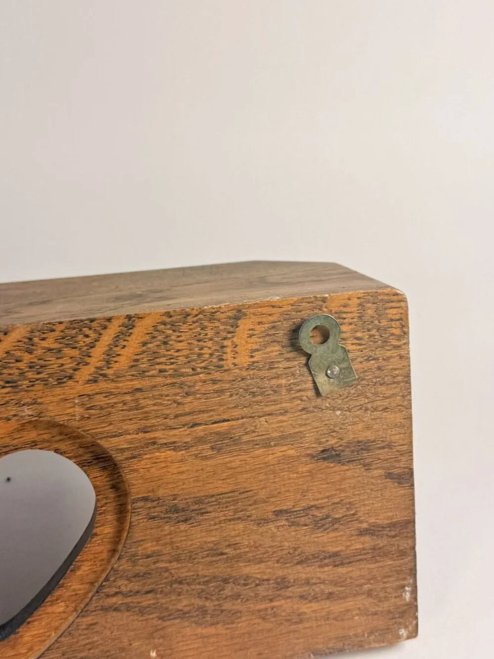 Wooden Wall Coat Rack Heart Cutout Hooks Rustic Oak Pre Owned Good Condition